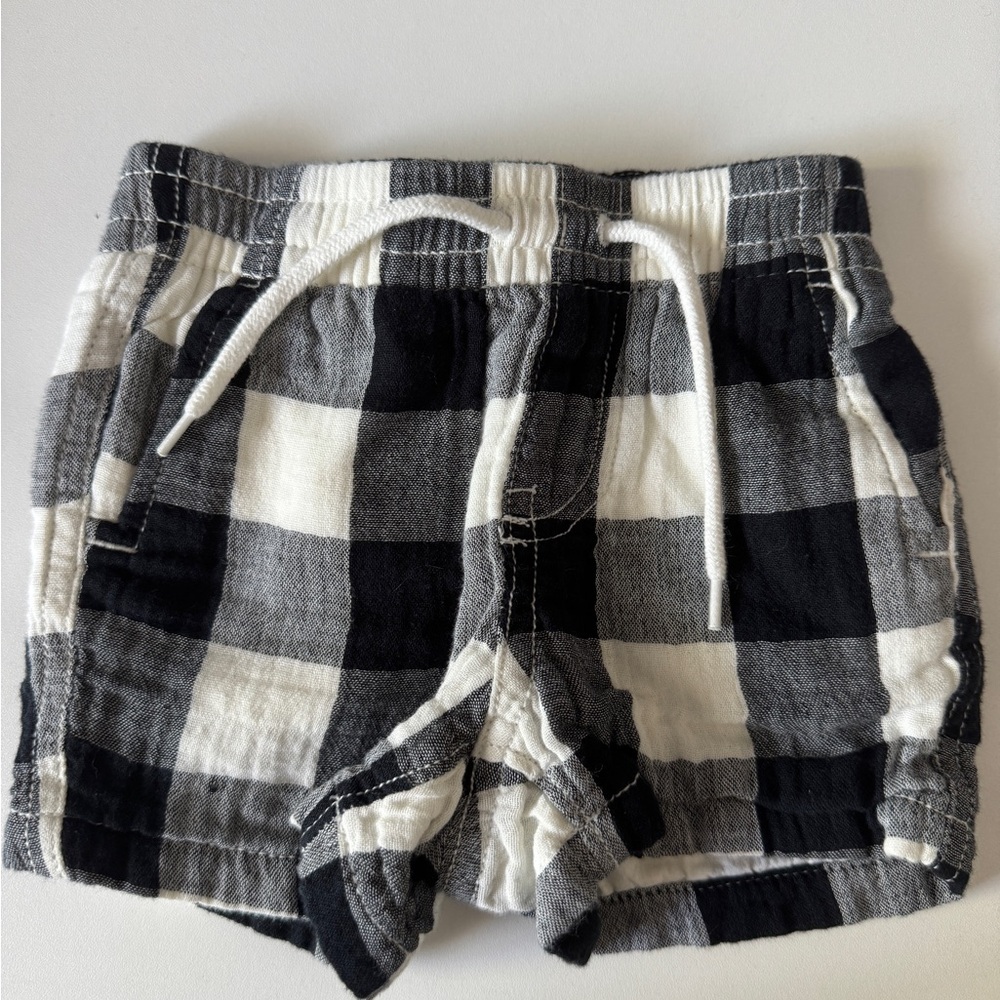 GAP Black and White Plaid Baby Shorts